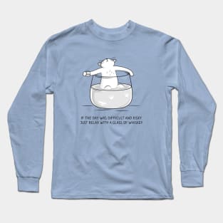 A whiskey glass to make the day pass with lyric Long Sleeve T-Shirt